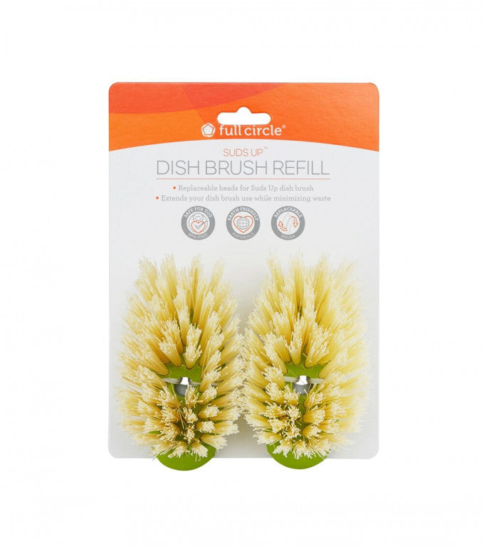 Packaging of dish brush refills with Full Circle branding on a white background