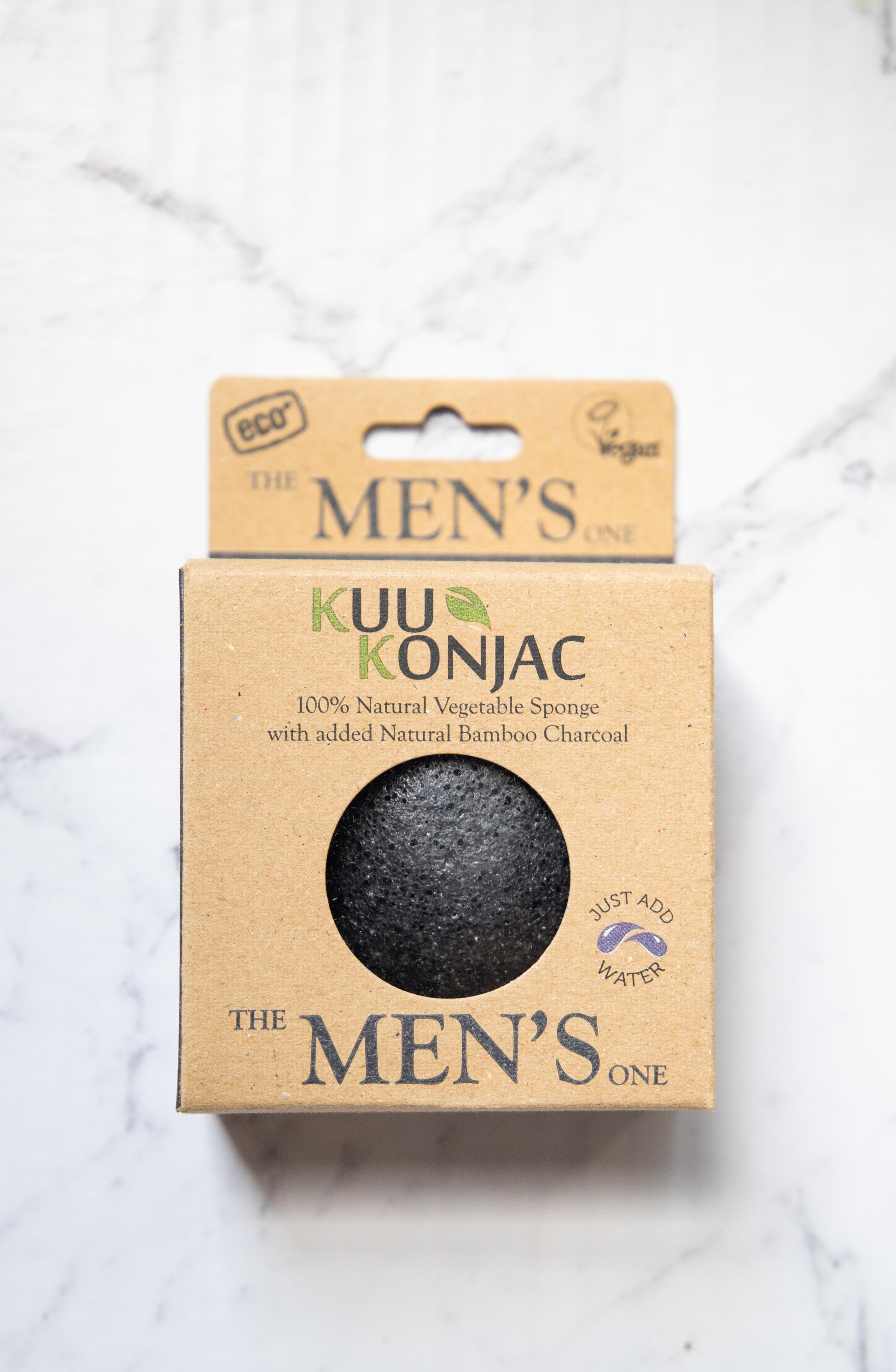 KUU Konjac - Mens' Facial Sponge for Pre & Post Shave - EcoLife Box