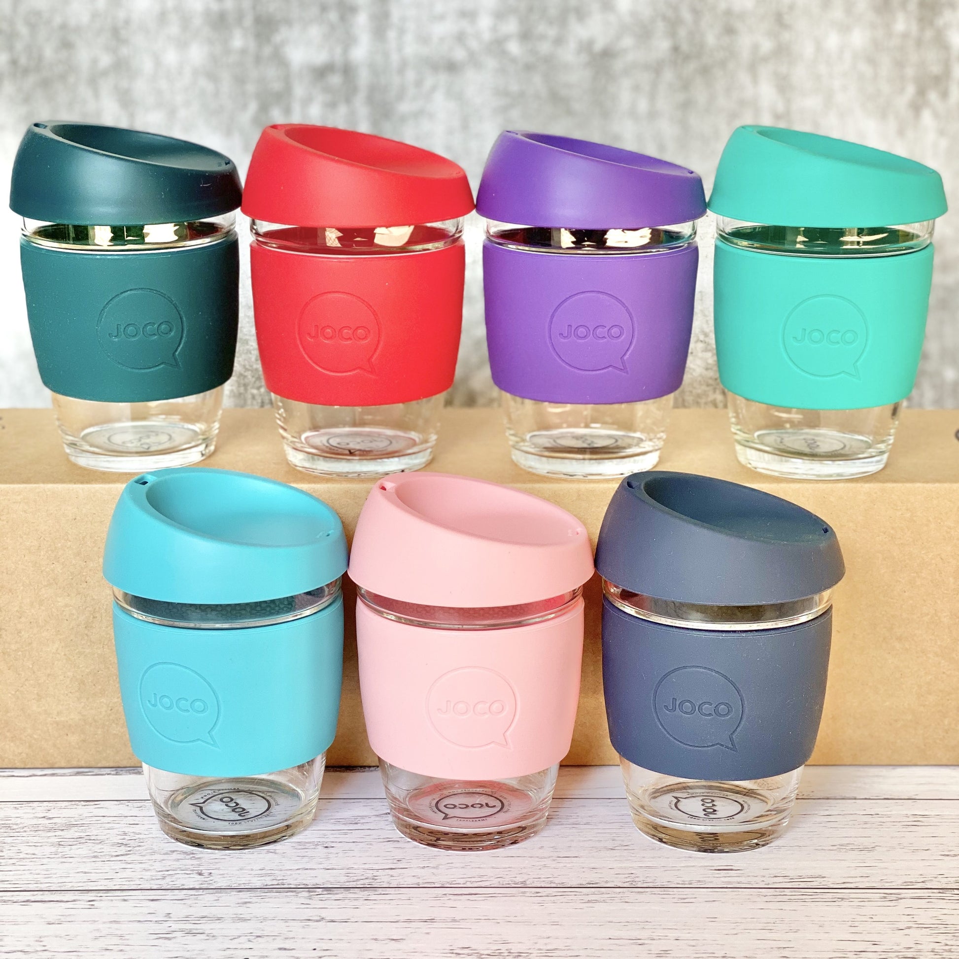 Joco 12oz Glass Reusable Coffee Cup - EcoLife Box